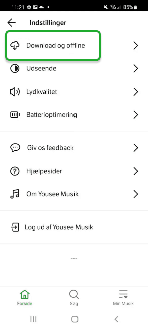 Tryk på Download og offline